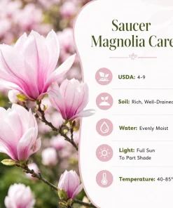 Set of 2 Saucer Magnolia Live Plants, 5-10 Inch Tall, 2.5 Inch Pot, Fragrant Flowers - Image 5
