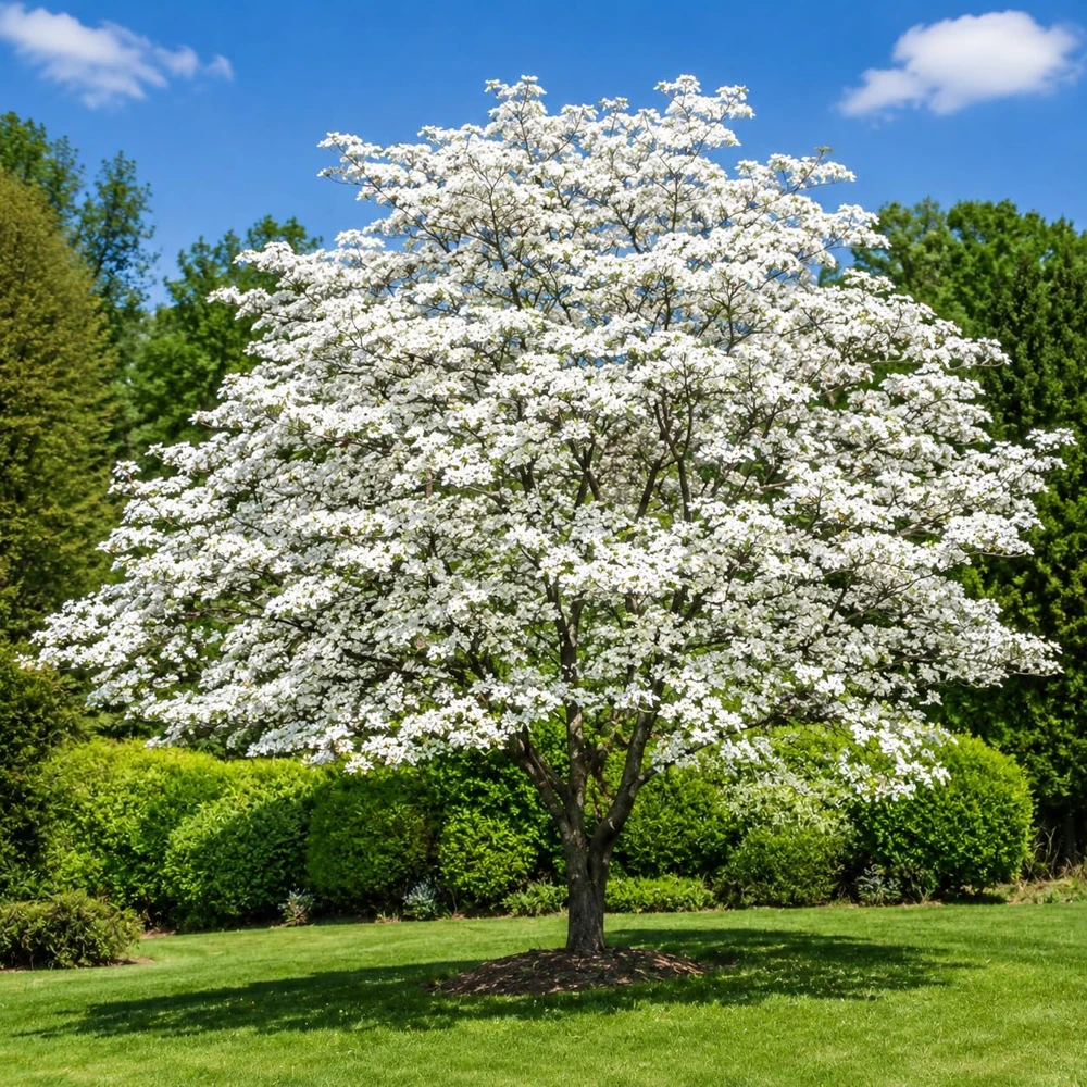Set of 2 White Dogwood Live Plants, 6-12 Inch Tall, Quart Pot, Outdoor Ornamental Tree - Image 3