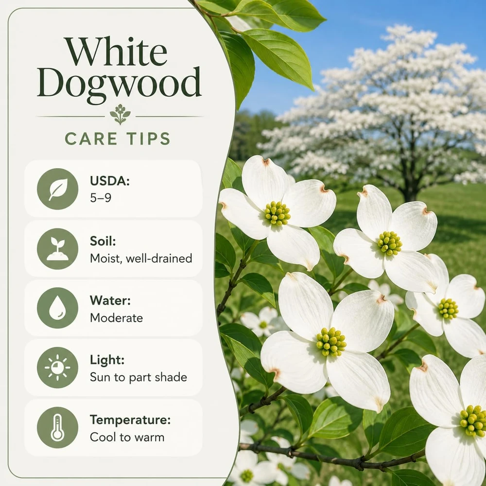 Set of 2 White Dogwood Live Plants, 6-12 Inch Tall, Quart Pot, Outdoor Ornamental Tree - Image 5