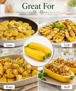 Set of 2 Yellow Summer Squash Live Plants - 4-6 Inch Zucchini Starter Seedlings for Garden - Image 5
