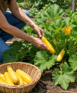 Set of 2 Yellow Summer Squash Live Plants - 4-6 Inch Zucchini Starter Seedlings for Garden - Image 8