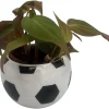 Soccer Ball Planter with Live Indoor Plant - 2.5" Ceramic Futbol Pot - Image 1
