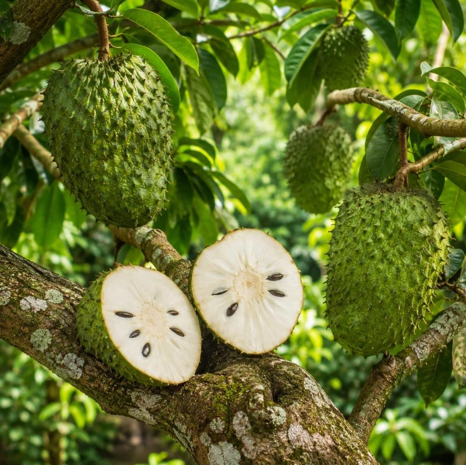 Soursop Live Plant - Guanabana Tropical Fruit Tree, 4-6 Inches Tall in 4 Inch Pot - Image 1