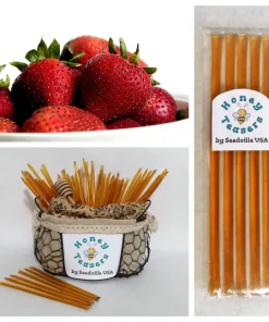Strawberry Honey Teasers - 5 Pack Natural Honey Snack Sticks Straws - Image 1