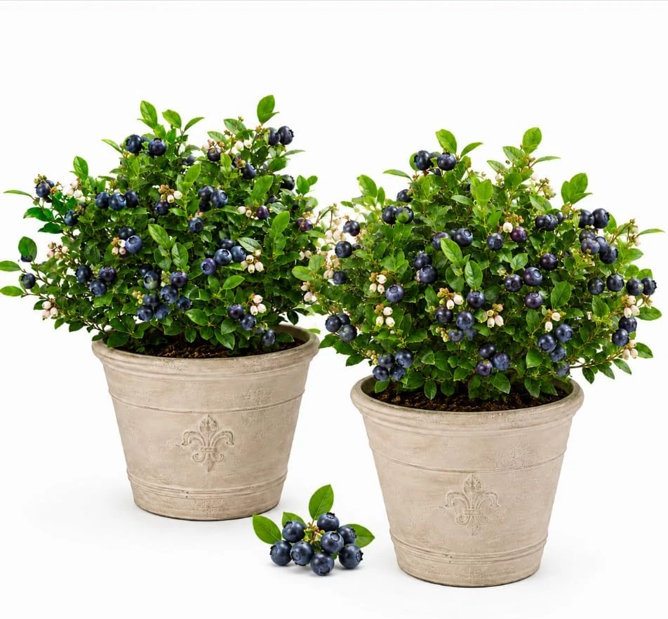 Sweet Black Huckleberry Live Plant Set, 2 Bushes, 2-4 Inch Tall, 1.5 Inch Pot, Outdoor - Image 1