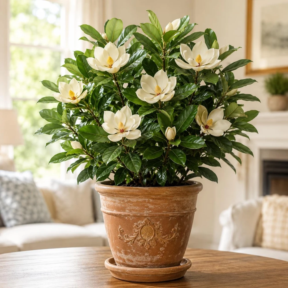 Sweetbay Magnolia Live Plant – Fragrant White Flowers – 6-12 Inch Tall – Quart Pot - Image 1