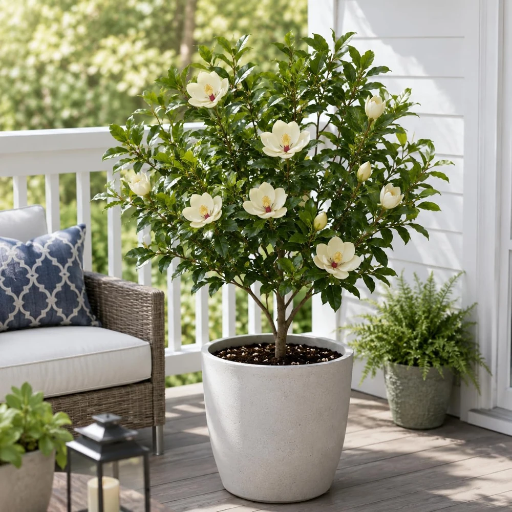Sweetbay Magnolia Live Plant – Fragrant White Flowers – 6-12 Inch Tall – Quart Pot - Image 4