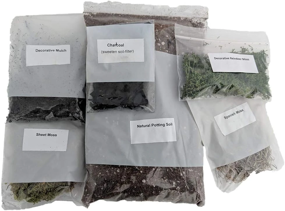 Terrarium Kit – DIY Indoor Garden Supply – Natural Soil & Moss - Image 2