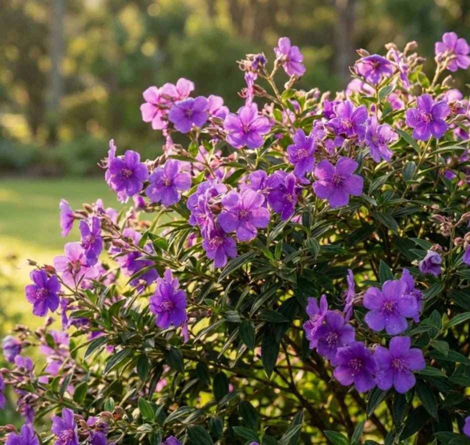 Tibouchina Plant Live - 4 inch Pot - Vibrant Purple Blooms - Ornamental Shrub - Image 1