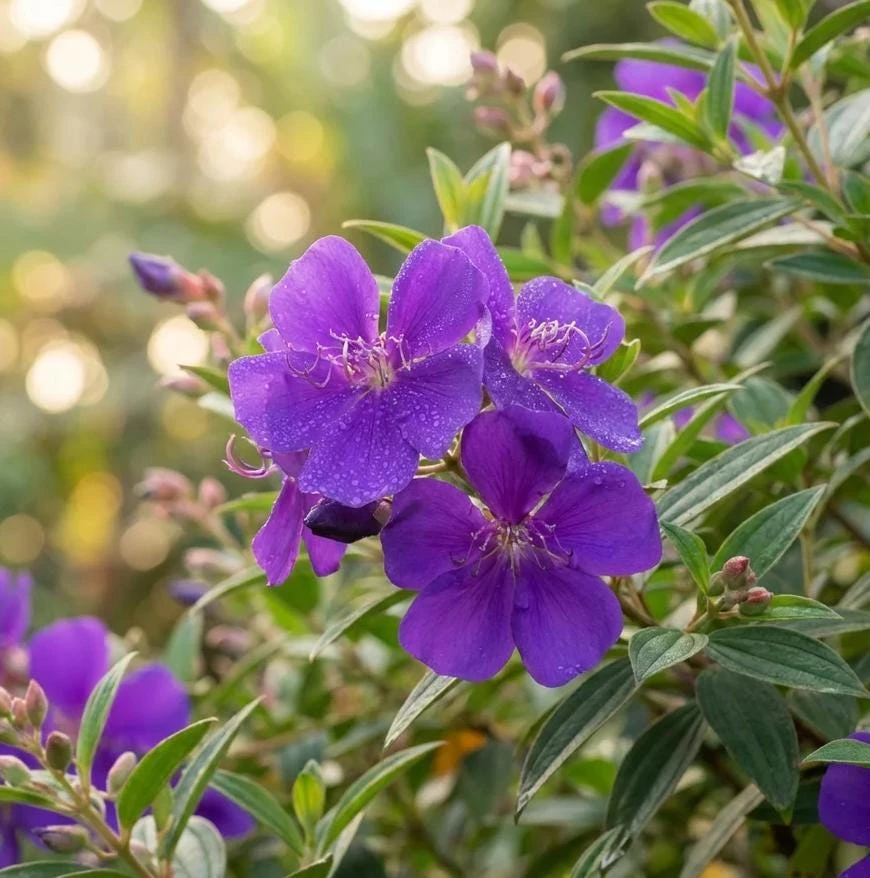 Tibouchina Plant Live - 4 inch Pot - Vibrant Purple Blooms - Ornamental Shrub - Image 2