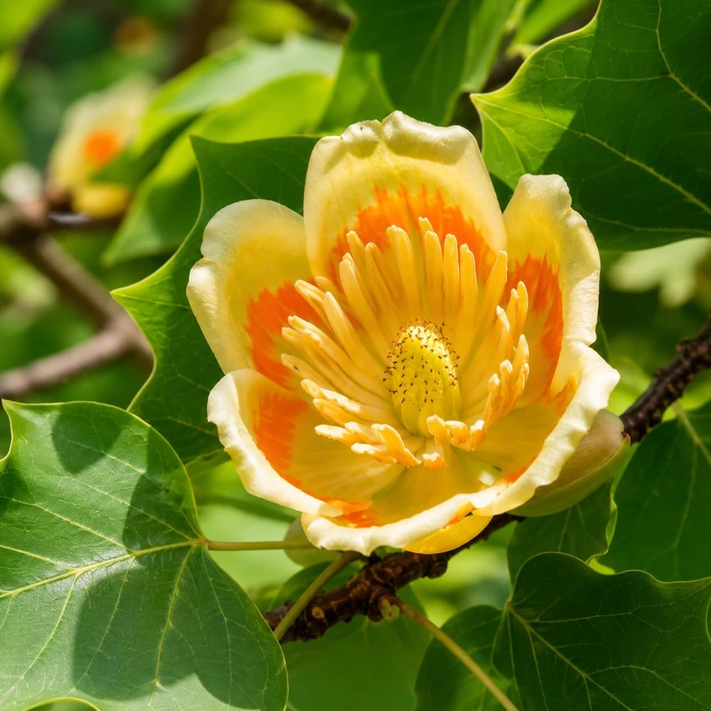 Tulip Poplar Tree Seedling - Yellow Poplar Live Plant, 6-12 Inch Tall, Quart Pot - Image 1