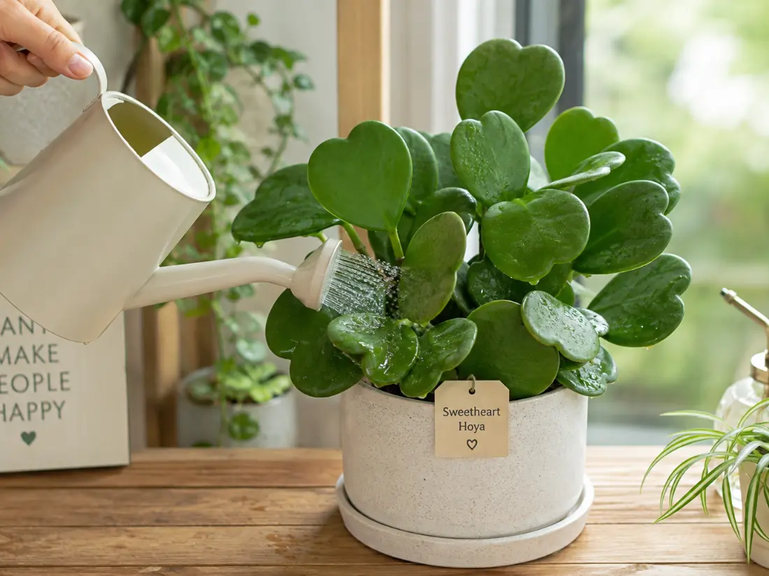 watering Sweetheart Hoya plant