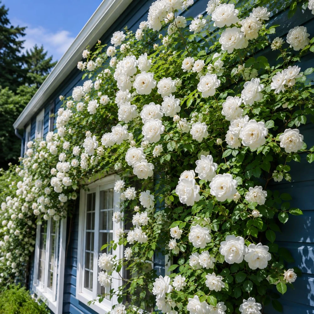White Climbing Rose Live Plant - Fragrant Perennial Bush, 2-4 Inch Tall - Image 6