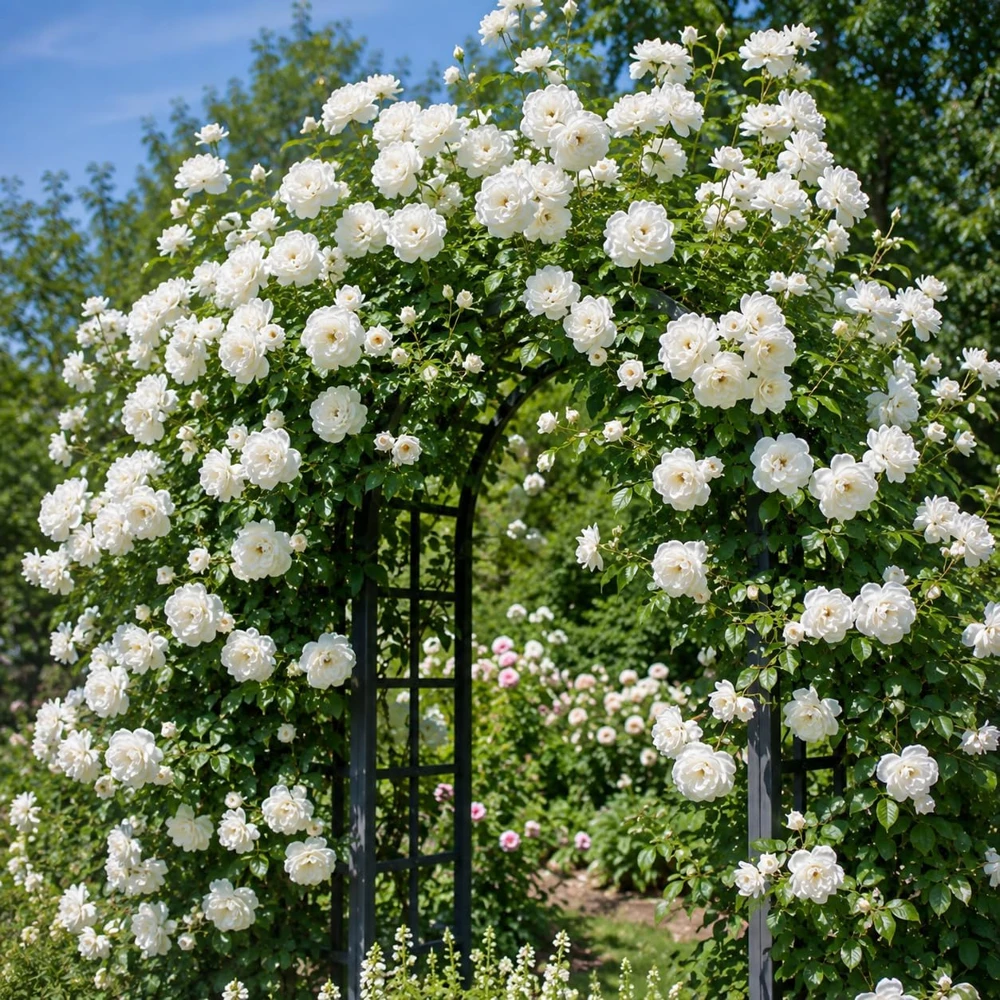 White Climbing Rose Live Plant - Fragrant Perennial Bush, 2-4 Inch Tall - Image 7