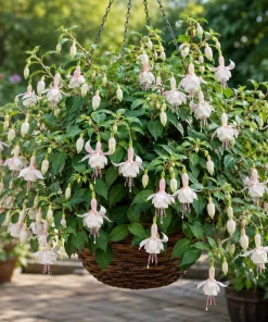 White Fuchsia Live Plant – 4-6 inch Tall, 5 Inch Pot – Outdoor Flowering - Image 5