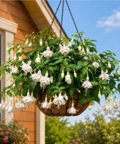 White Fuchsia Live Plant – White & Purple Flowers – 4-6 Inch Tall in 5 Inch Pot – Indoor/Outdoor - Image 6