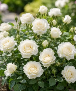 White Miniature Rose Live Plant – 4-6 Inches, 4 Inch Pot – Compact Mini Rose Bush - Image 2