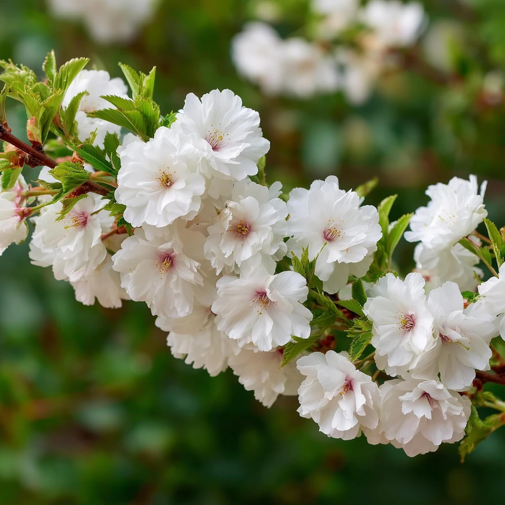 White Nanking Cherry Bush Live Plant - 6-12" Tall Seedling - Edible Fruit - Outdoor Shrub - Image 1