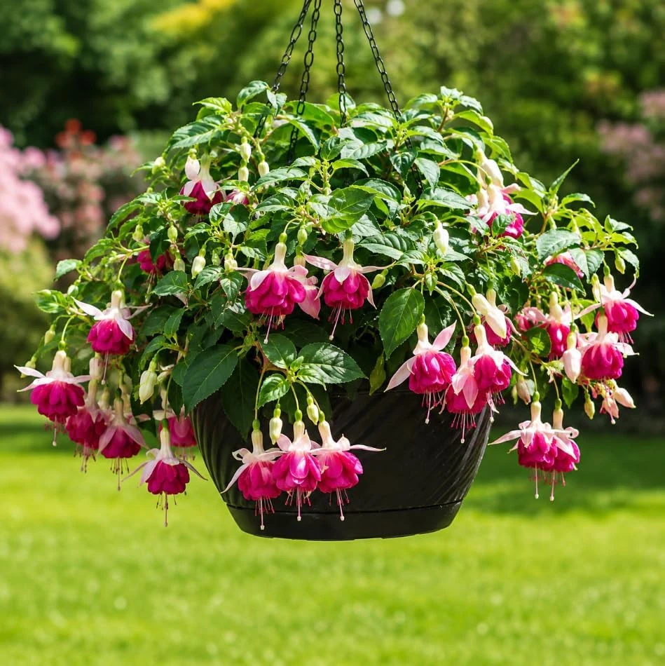 White Pink Fuchsia Live Plant, 4-6 inch Tall, 6 Inch Pot - Outdoor Garden Flowers - Image 5
