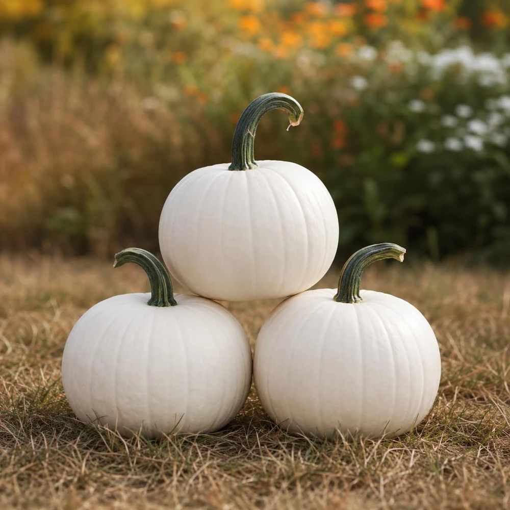 White Pumpkin Live Plant - Winter Squash Vegetable for Garden - 2-4 Inch Tall - Image 3