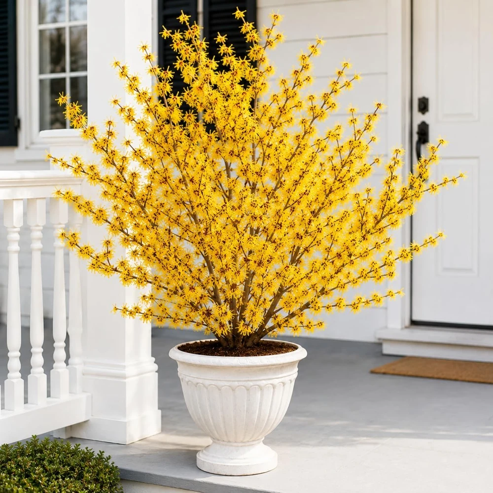 Witch Hazel Live Plant, Hamamelis Tree, Yellow Flower, 6-12 Inch, Quart Pot, Outdoor - Image 1