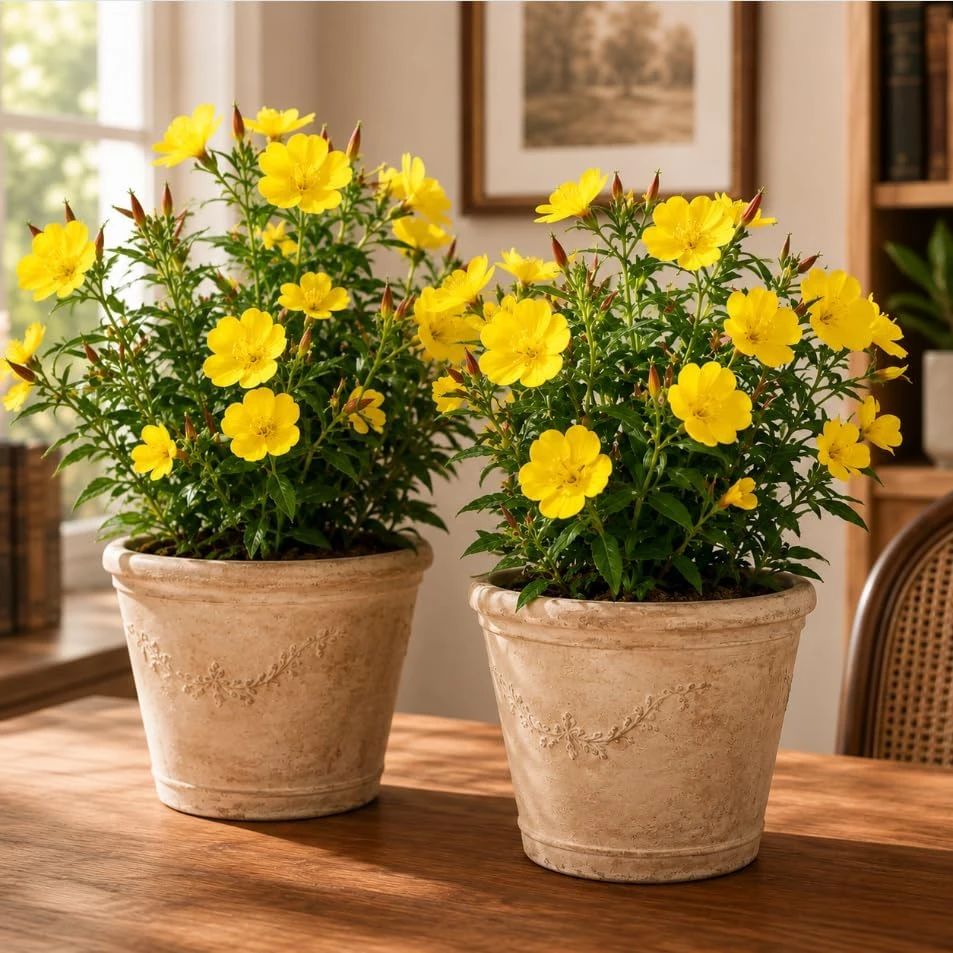 Yellow Evening Primrose Live Plant Set – 2-4 Inch Tall in 3 Inch Pot – Outdoor Perennial - Image 1