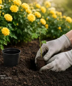 Yellow Miniature Rose Live Plant, 4-6