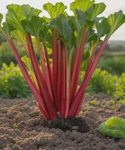 3 Victoria Rhubarb Bare Root Starter Plants - Heirloom Perennial Vegetable - Image 1