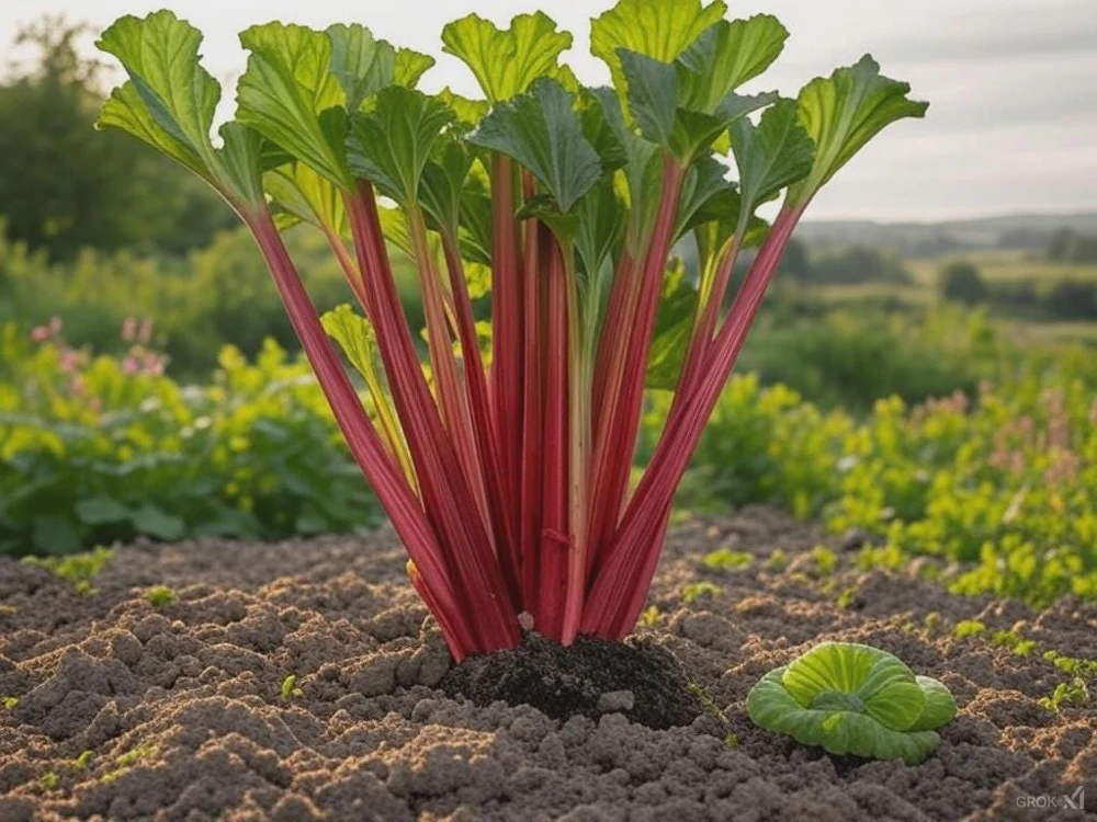 3 Victoria Rhubarb Bare Root Starter Plants - Heirloom Perennial Vegetable - Image 1