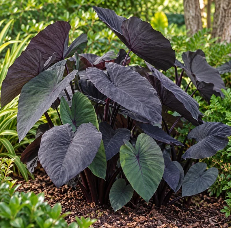 Alocasia Black Magic Live Plant, 4 Inch Pot, Dark Tropical Foliage Houseplant, Unique Large Leaf Plant for Indoor Spaces - Image 6