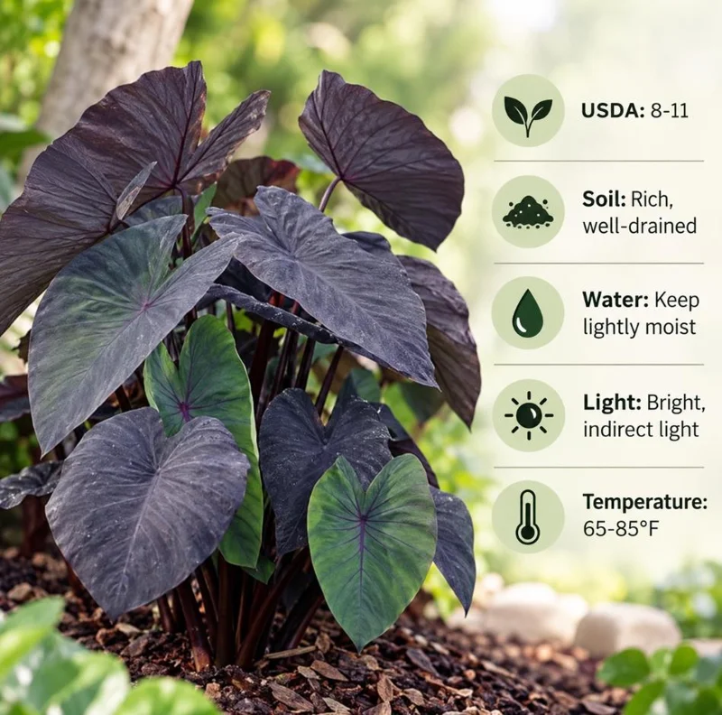 Alocasia Black Magic Live Plant, 4 Inch Pot, Dark Tropical Foliage Houseplant, Unique Large Leaf Plant for Indoor Spaces - Image 7