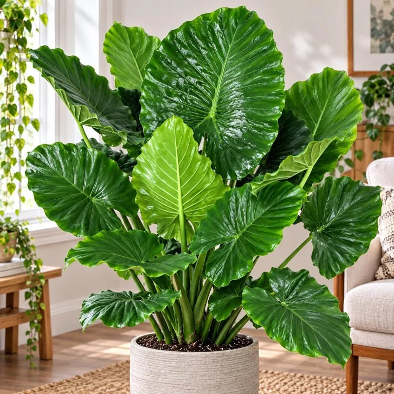 Alocasia California Odora Live Plant, 4 Inch Pot, Tropical Elephant Ear Houseplant, Large Leaf Foliage Plant for Indoor Spaces - Image 1