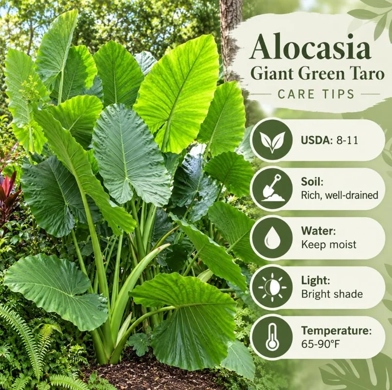 Alocasia Giant Green Taro Live Plant, 4 Inch Pot, Large Leaf Tropical Houseplant, Elephant Ear Plant for Indoor and Outdoor Spaces - Image 6