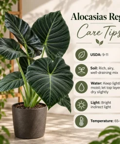 Alocasia Regal Live Plant, 4 Inch Pot, Tropical Foliage Houseplant, Elegant Large Leaf Plant for Indoor Spaces and Containers - Image 4