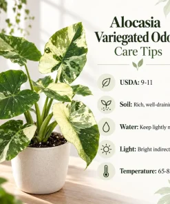 Alocasia Variegated Odora Live Plant, 4 Inch Pot, Tropical Large Leaf Houseplant, Decorative Foliage Plant for Indoor Spaces - Image 8