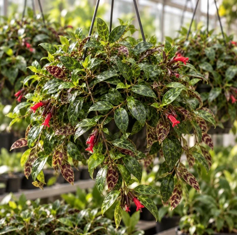 Live Black Pagoda Lipstick Plant, 4 Inch Pot, Tropical Aeschynanthus Houseplant with Dark Foliage for Shelves and Containers - Image 4