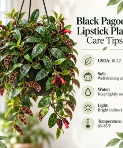 Live Black Pagoda Lipstick Plant, 4 Inch Pot, Tropical Aeschynanthus Houseplant with Dark Foliage for Shelves and Containers - Image 6