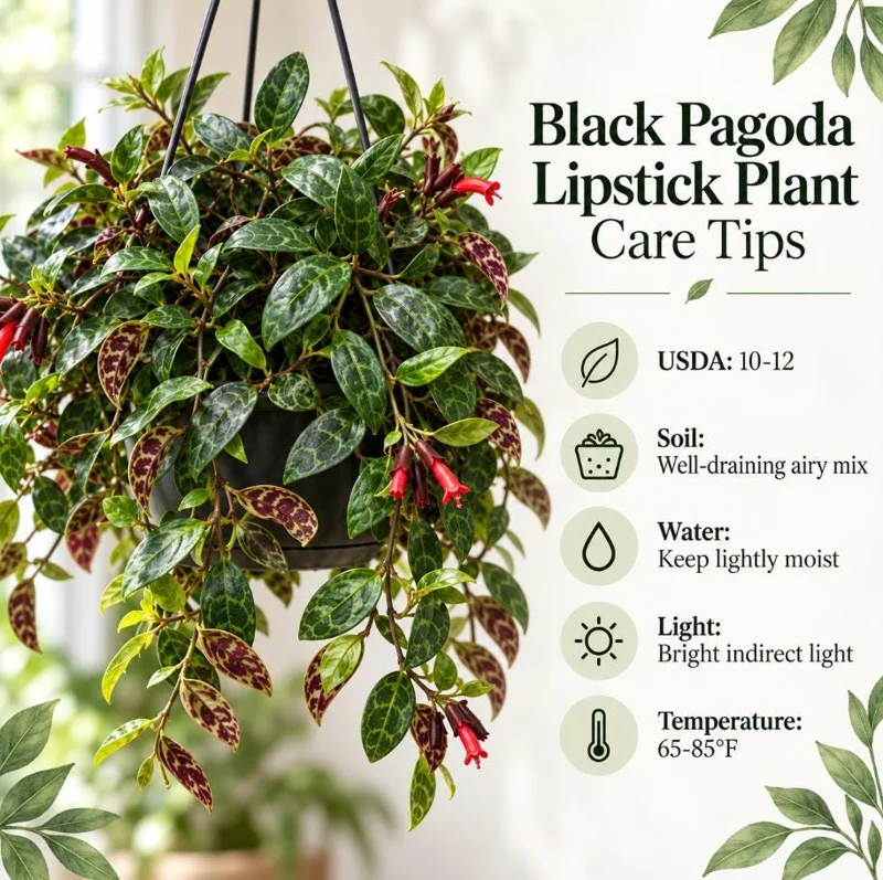 Live Black Pagoda Lipstick Plant, 4 Inch Pot, Tropical Aeschynanthus Houseplant with Dark Foliage for Shelves and Containers - Image 6